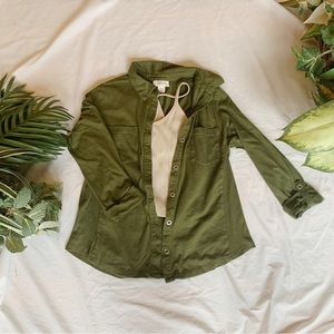 Style & Co Olive Green Button Down Shirt